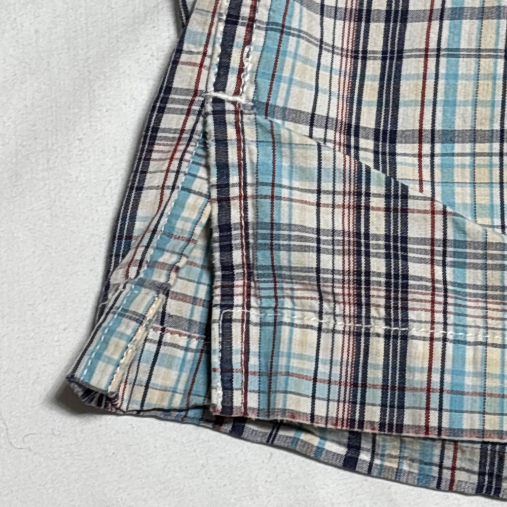Vtg 90s Phat Farm Shirt Mens Color Cage White Blue Red Plaid Hip Hop Y2K 3XL - Picture 6 of 16
